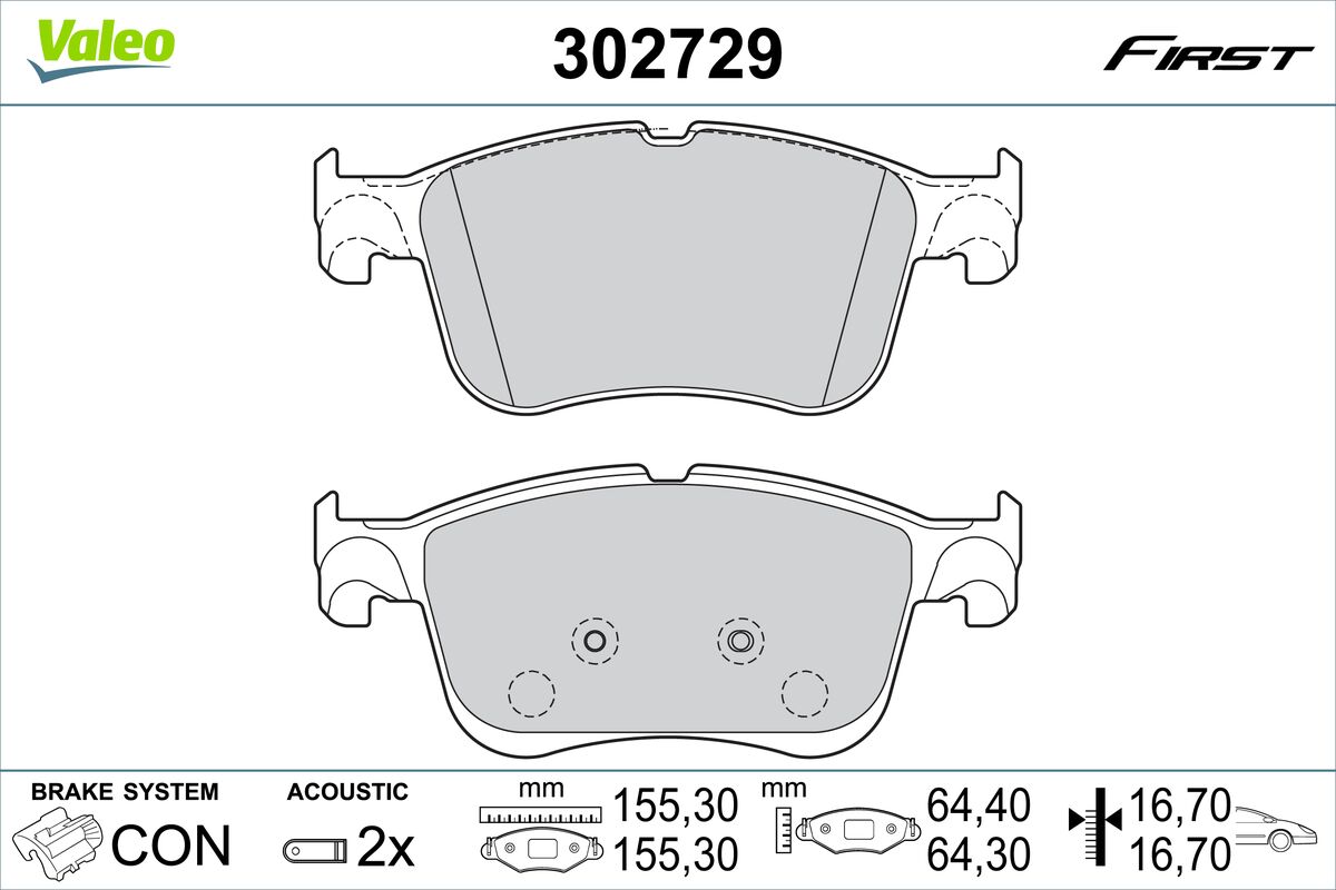 VALEO Fékbetét, mind 302729_VALEO